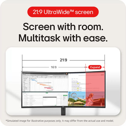 LG 34WR50QK-B 34 inch WQHD UltraWide 100Hz VA monitor curved display for gaming productivity multitasking - 2