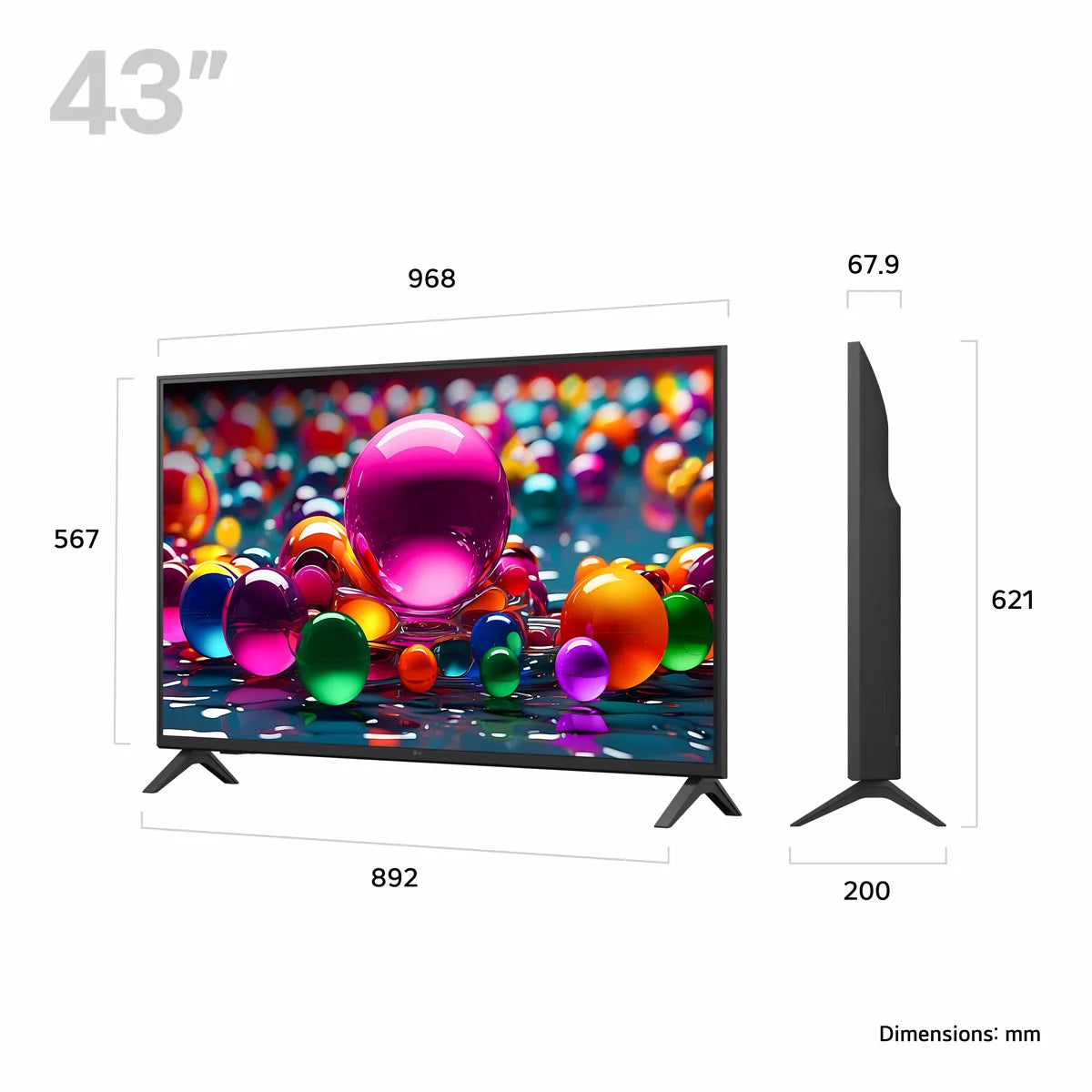 LG 43 Inch 4K Ultra HD Smart TV with HDR display and Smart TV streaming features