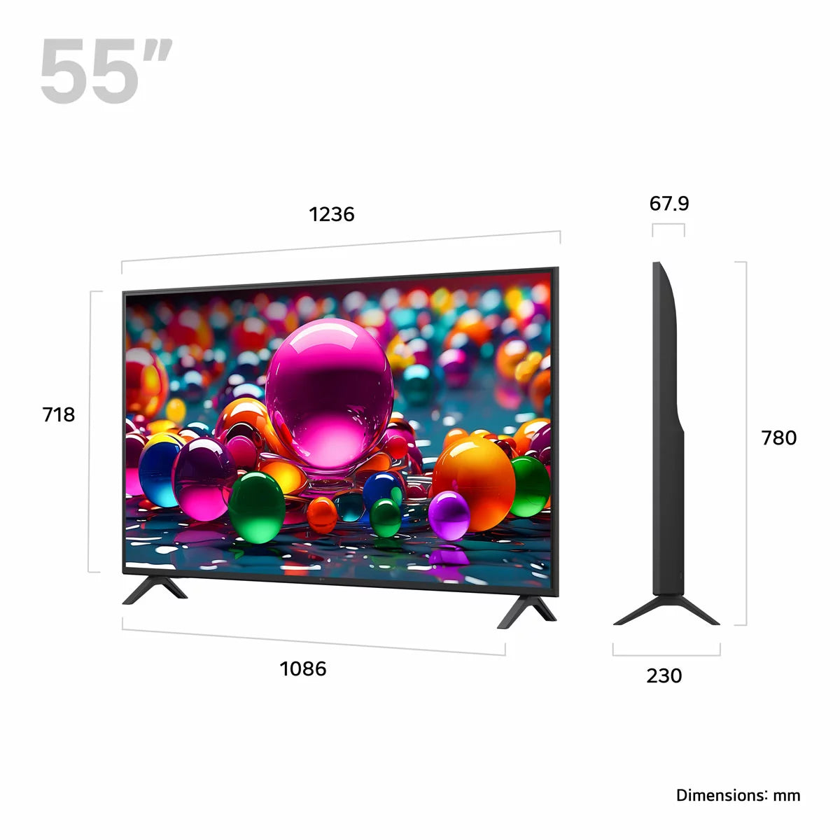 LG 55 Inch 4K Ultra HD Smart TV with HDR display and smart streaming features LG 55UA75006LA