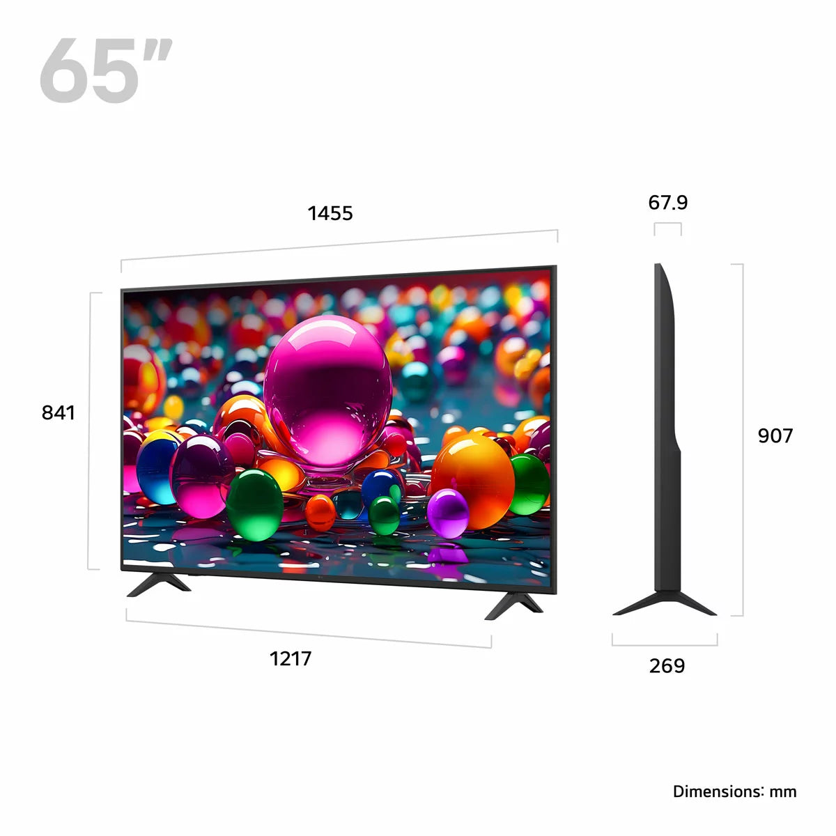 LG 65 Inch 4K Ultra HD Smart TV with HDR display and Smart TV streaming features LG 65UA75006LA