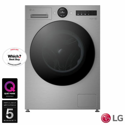 LG F4X7011TSB 11kg 1400rpm A Rated Silver Washing Machine with large drum capacity and energy-efficient cleaning performance .