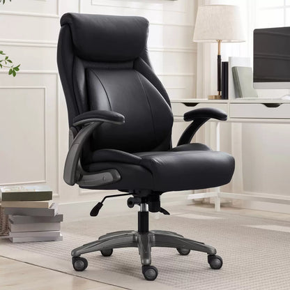La-Z-Boy Air Lumbar Manager Office Chair Black with Flip-Up Arms and ergonomic adjustable design
