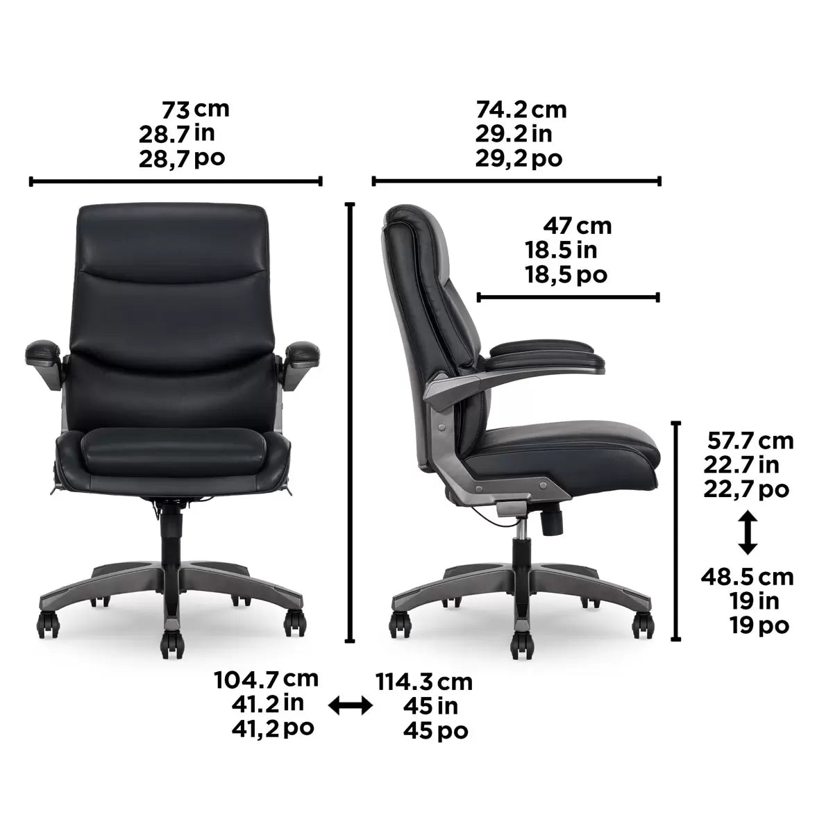 La-Z-Boy Manager’s Office Chair with flip-up arms, ergonomic lumbar support, and adjustable height for office use