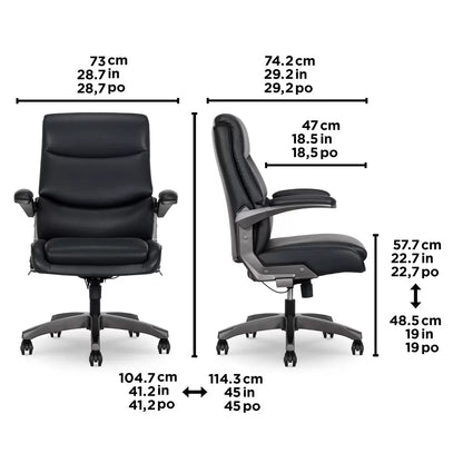 La-Z-Boy Manager’s Office Chair with flip-up arms, ergonomic lumbar support, and adjustable height for office use