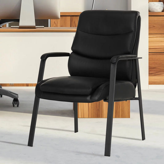 La-Z-Boy black visitors chair with padded seat and backrest for office reception and meeting room seating