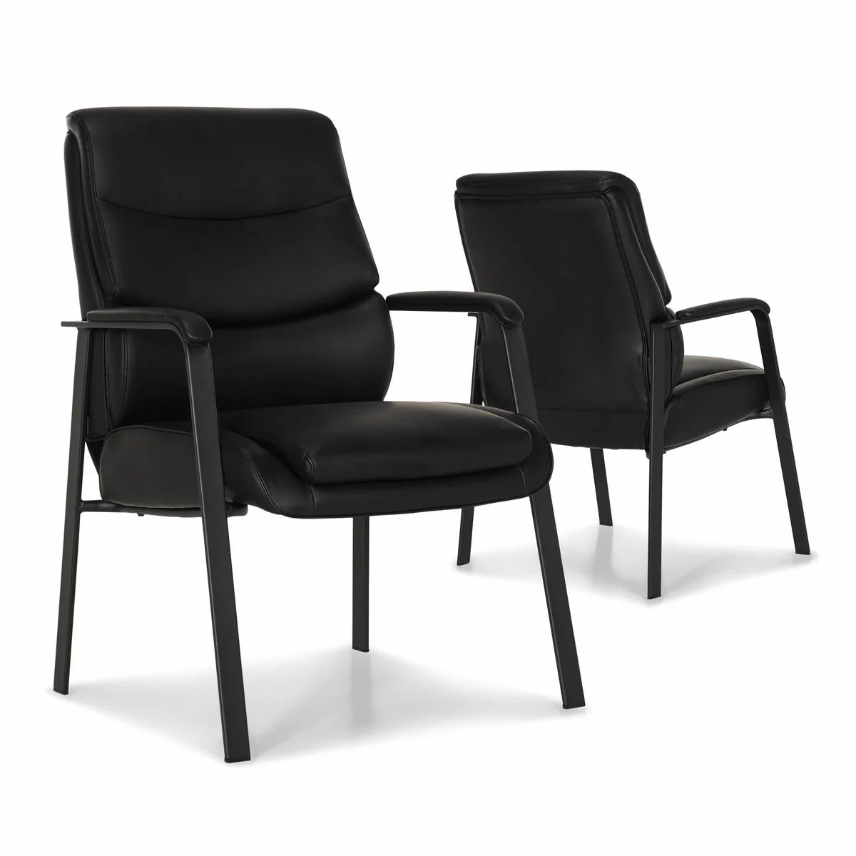 La-Z-Boy black visitors chair with padded seat and backrest for office reception and meeting room seating