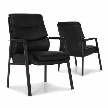 La-Z-Boy black visitors chair with padded seat and backrest for office reception and meeting room seating