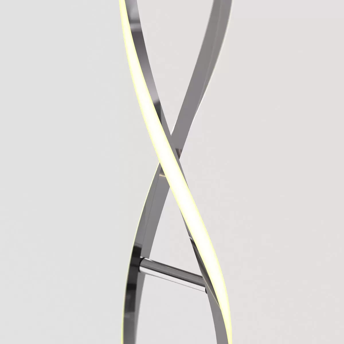 Artika Chrome Swirl LED Floor Lamp with integrated LED lighting and modern chrome spiral design for living room décor