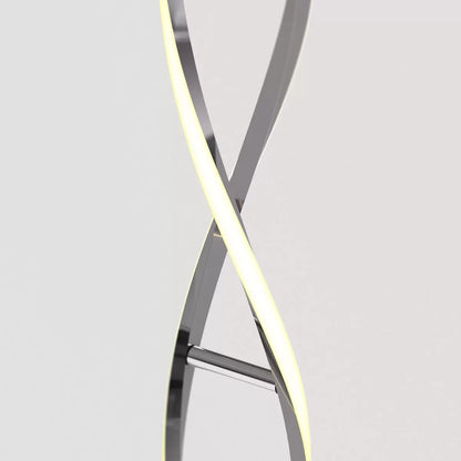 Artika Chrome Swirl LED Floor Lamp with integrated LED lighting and modern chrome spiral design for living room décor
