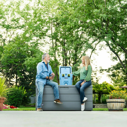 Organise your garden with the Lifetime 643 Litre Outdoor Storage Deck Box from Elite Store. Weather-resistant, lockable, bench-ready, with quick UK delivery.