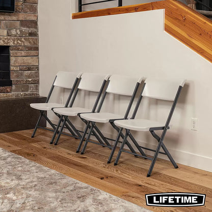 Durable Lifetime bypass folding chairs 4 pack with heavy duty steel frame, ergonomic seat, and space-saving foldable design for commercial use.