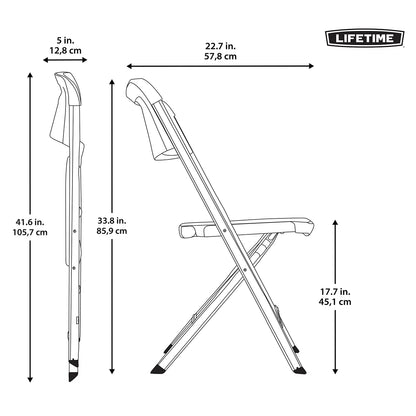 Durable Lifetime bypass folding chairs 4 pack with heavy duty steel frame, ergonomic seat, and space-saving foldable design for commercial use.