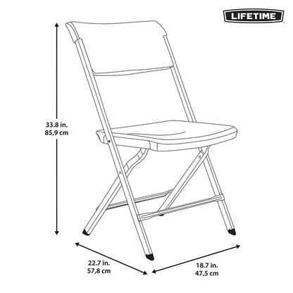 Durable Lifetime bypass folding chairs 4 pack with heavy duty steel frame, ergonomic seat, and space-saving foldable design for commercial use.