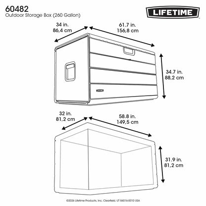Lifetime-heavy-duty-outdoor-storage-deck-box-984L-grey-wood-grain-texture