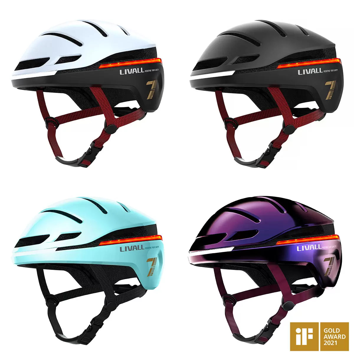 Smart bike helmet with LED lights for safe cycling