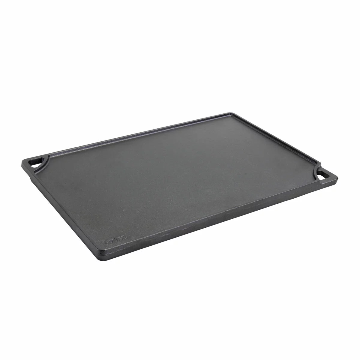 Lodge Seasoned Reversible Cast Iron Grill and Griddle with dual cooking surfaces for grilling, searing, frying, and outdoor cooking.