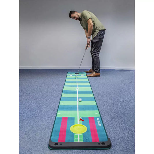 Golf putting mat with adjustable speed for indoor practice training - 1