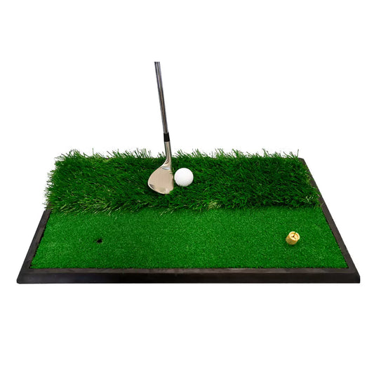 Golf practice mat with rubber tee for swing training indoors - 1