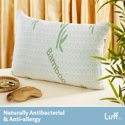 Luff Bamboo Forest hollowfibre pillow with breathable bamboo cover for comfortable sleep