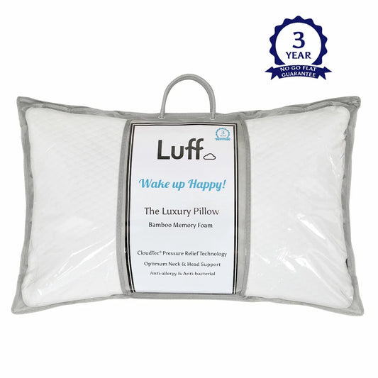 Luff Luxury bamboo memory foam pillow with breathable cover and ergonomic neck support