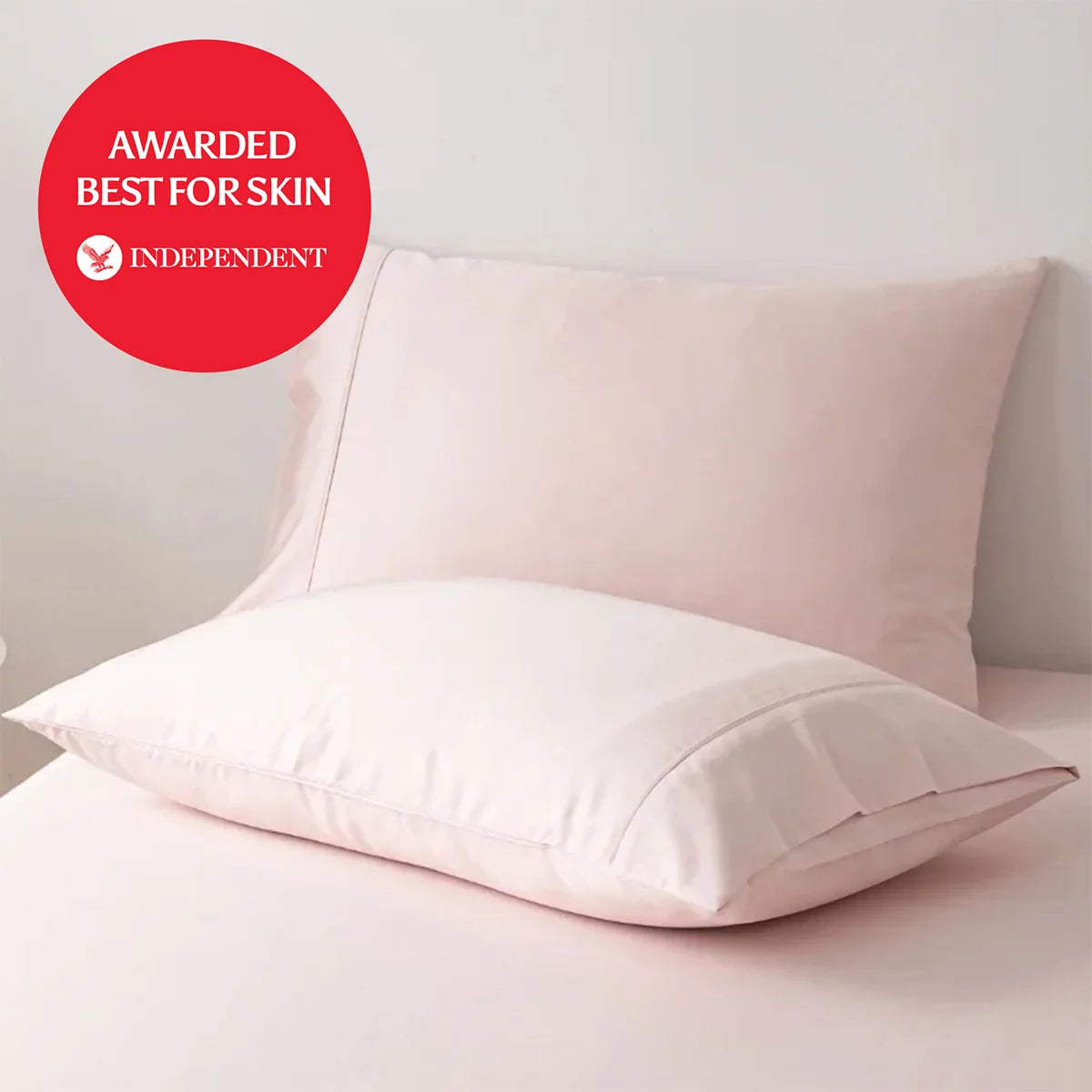 Close up view of Luff SilverLining 1000TC organic bamboo pillowcase fabric showing its smooth lustrous silk texture