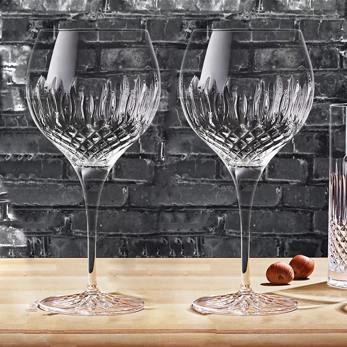 Luigi Bormioli Diamante 650ml crystal gin glasses 8 pack featuring large balloon bowl design for gin and tonic cocktails