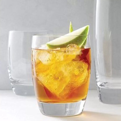 Luigi Bormioli Michelangelo 345ml D.O.F crystal whiskey glasses set of 8, elegant Italian glassware for cocktails and home bar use