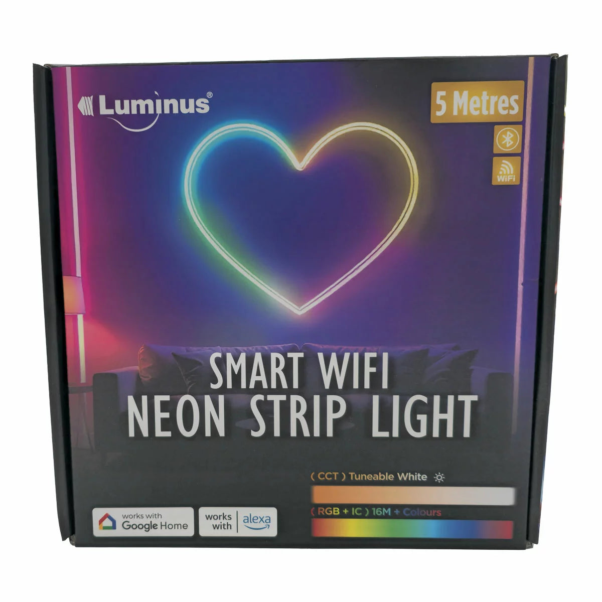smart neon LED strip light with colourful Wi-Fi room illumination - 1