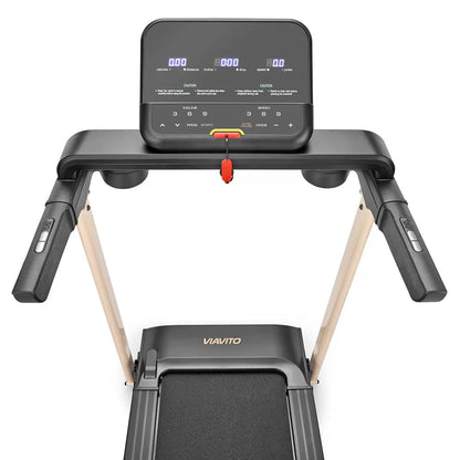 MAXhealth Viavito ST1 folding walking treadmill with retractable arms, compact home and office cardio fitness equipment