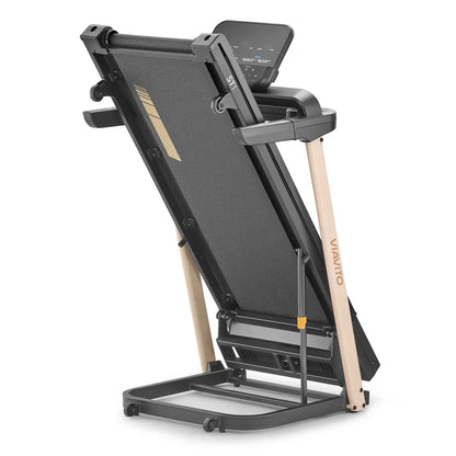 MAXhealth Viavito ST1 folding walking treadmill with retractable arms, compact home and office cardio fitness equipment