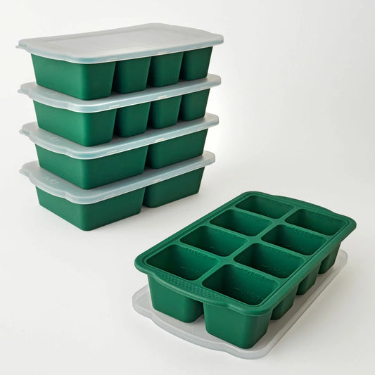 MIU Silicone Freezer Tray 5 Piece Set in Green for meal prep, food storage, and portion-controlled freezing