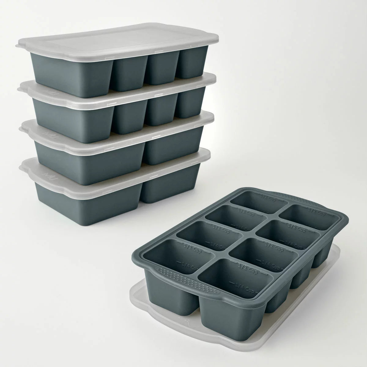 MIU Silicone Freezer Tray 5 Piece Set in Green for meal prep, food storage, and portion-controlled freezing