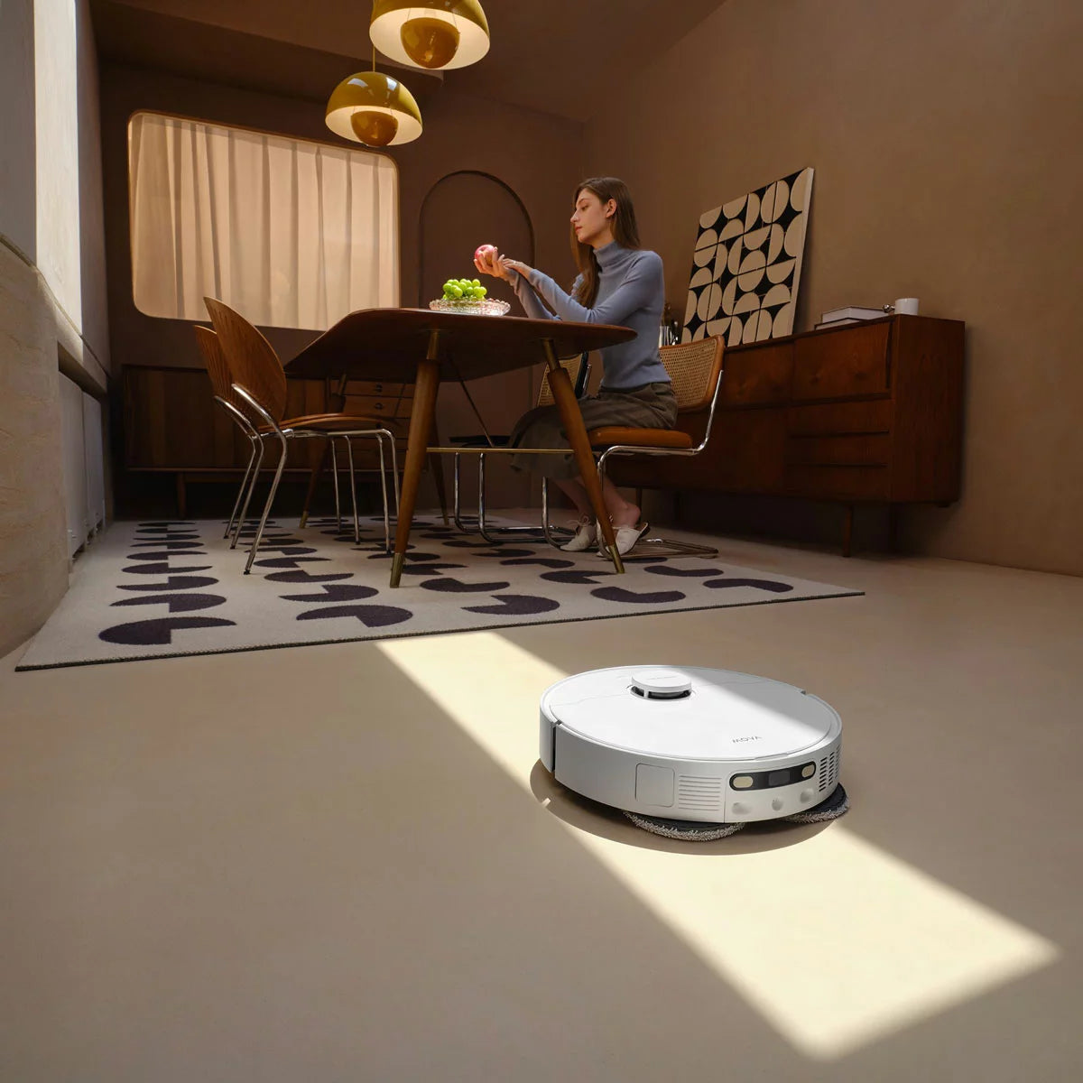 MOVA E30 Ultra Robot Vacuum cleaning home floors with smart navigation and mop function