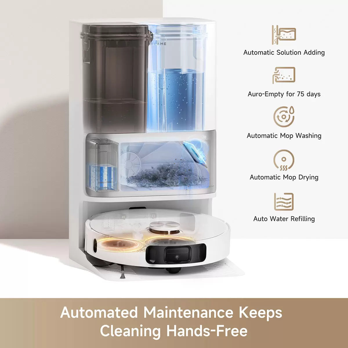 MOVA E30 Ultra Robot Vacuum RLE51SE cleaning floor with smart navigation and mop function