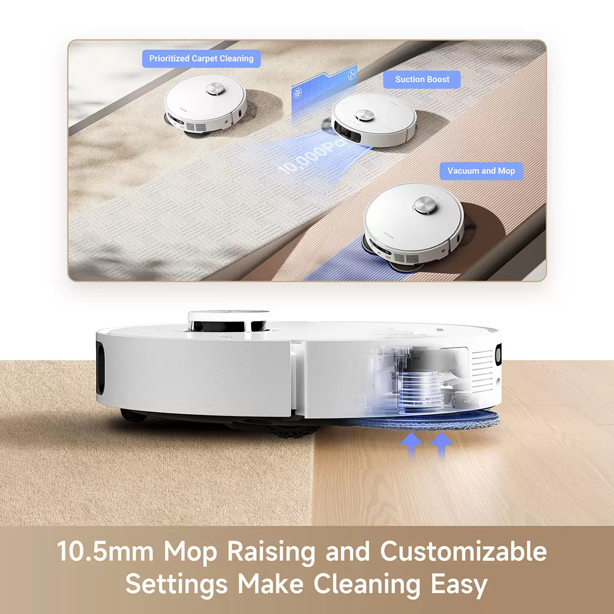 MOVA E30 Ultra Robot Vacuum RLE51SE cleaning floor with smart navigation and mop function