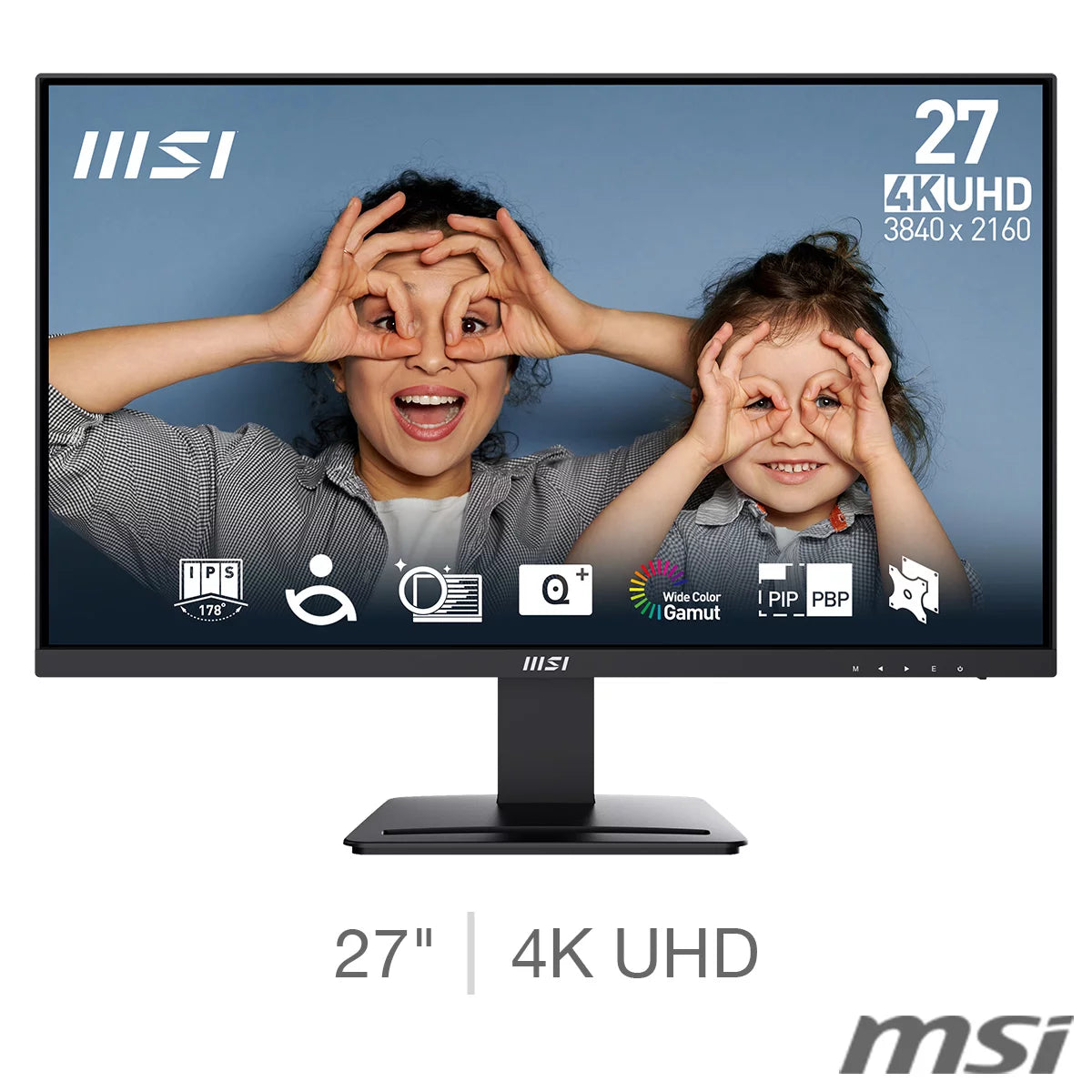 MSI MP273U Pro 27 inch 4K UHD IPS gaming monitor 60Hz display for work gaming and multimedia use - 1
