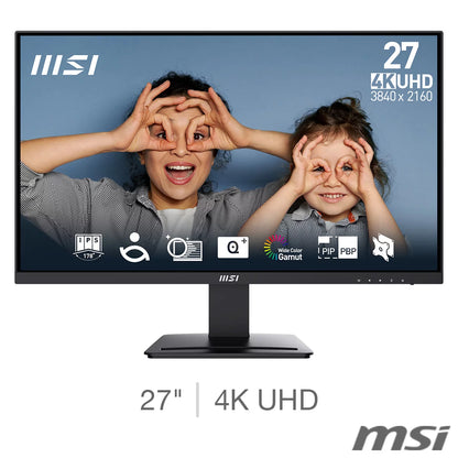 MSI MP273U Pro 27 inch 4K UHD IPS gaming monitor 60Hz display for work gaming and multimedia use - 1