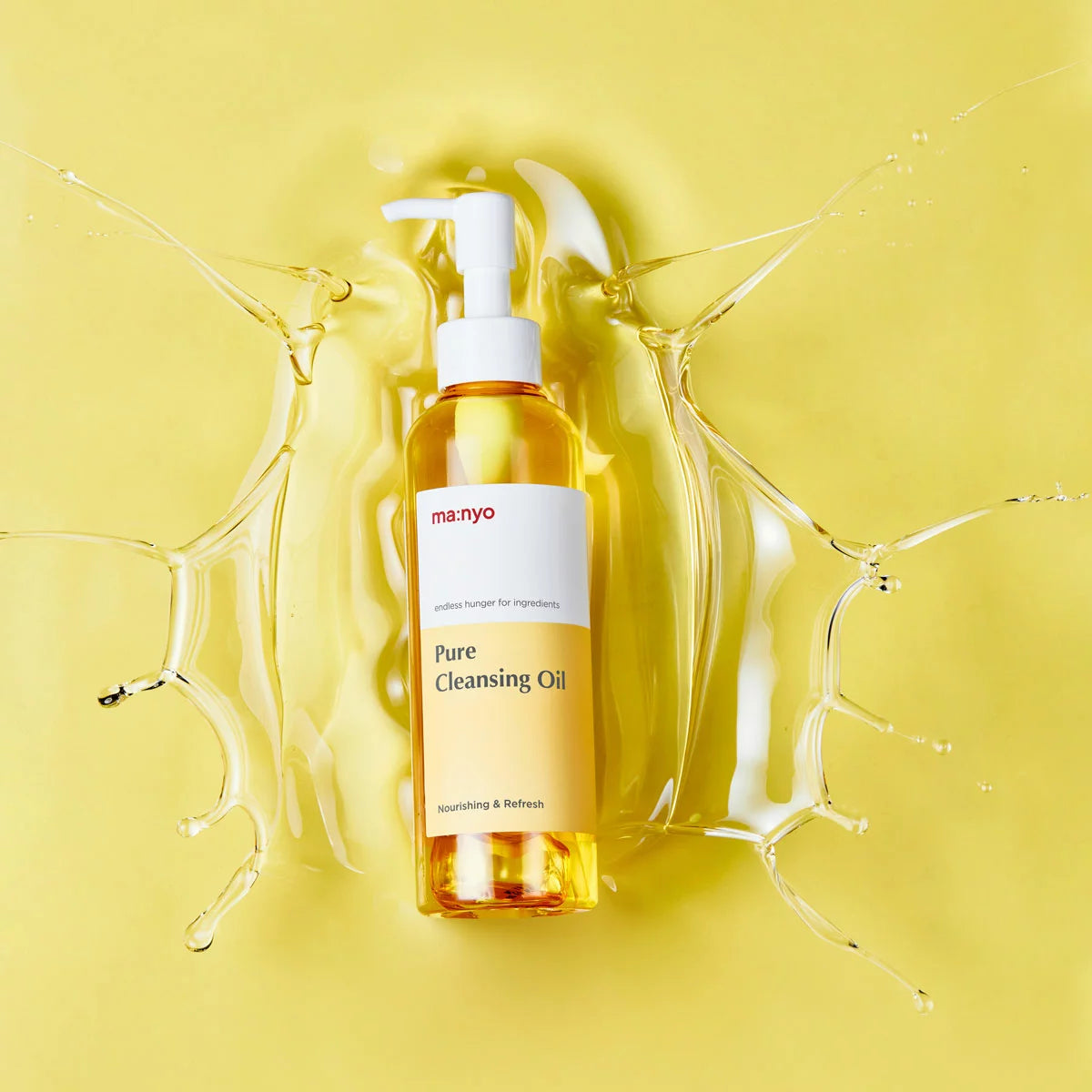 Ma:nyo Pure Cleansing Oil set, including two 200ml bottles and one 55ml travel bottle, displayed against a clean, minimalist background.