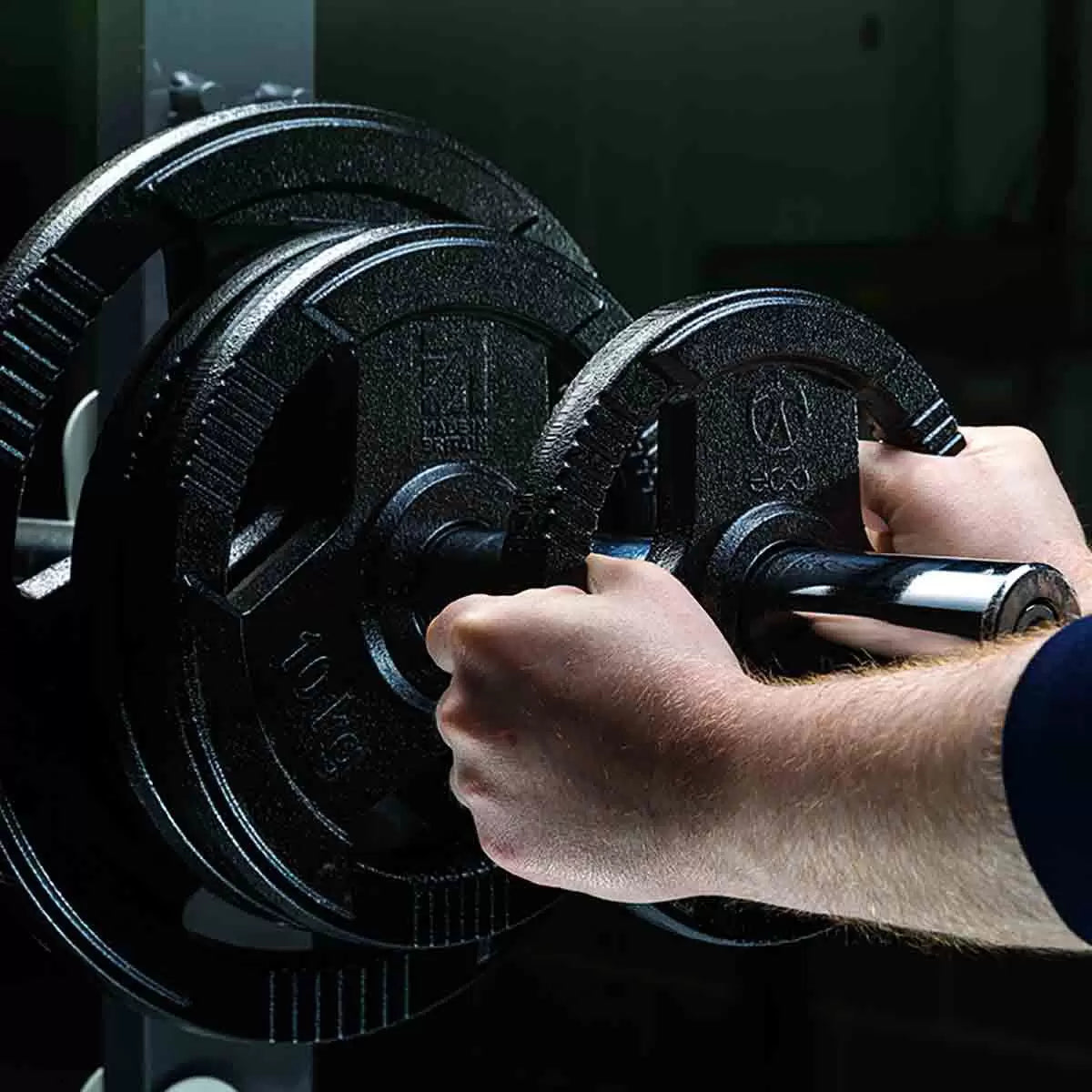 Marcy Made in Britain Eco Olympic Weight Set with 7ft Olympic barbell and eco-friendly weight plates for home strength training