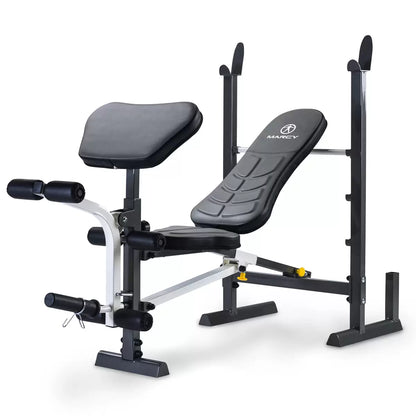 Marcy MWB-20100 Folding Compact Weight Bench with adjustable positions for home strength training and space-saving storage