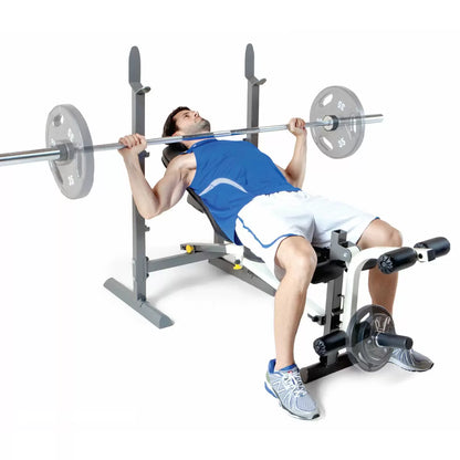 Marcy MWB-20100 Folding Compact Weight Bench with adjustable positions for home strength training and space-saving storage