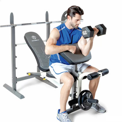 Marcy MWB-20100 Folding Compact Weight Bench with adjustable positions for home strength training and space-saving storage