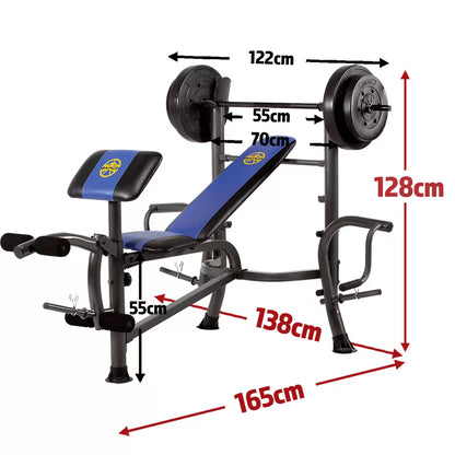 Marcy MWB-36780B Bench and Weight Set for complete home gym strength training and muscle-building workouts