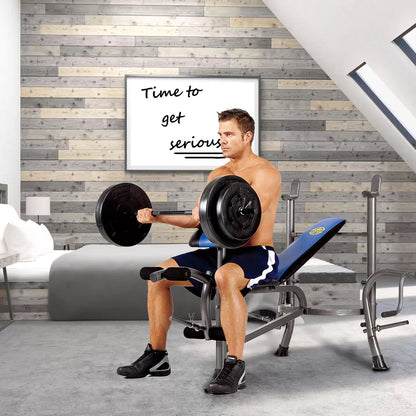 Marcy MWB-36780B Bench and Weight Set for complete home gym strength training and muscle-building workouts