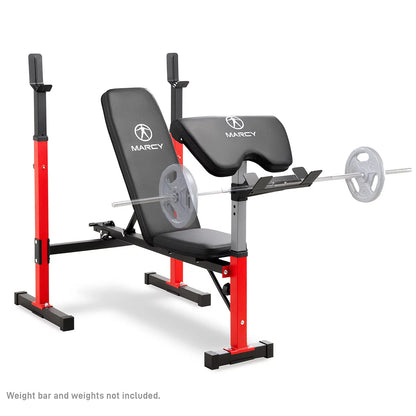 Marcy MWB-5511 Standard Weight Bench with accessories for full body strength training and home gym workouts