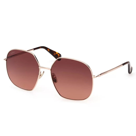 A side-angle view of the MaxMara MM0061 28F sunglasses featuring a sleek, polished frame finish resting on a clean, neutral surface.