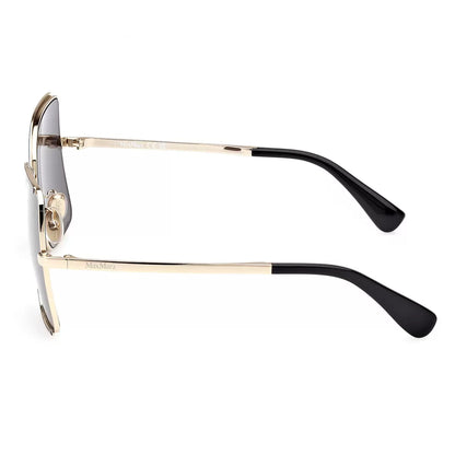 Front-facing view of the MaxMara MM0070H 32A sunglasses featuring a signature geometric frame and high-polish finish, captured in a clean, professional studio environment.