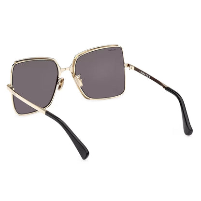 Front-facing view of the MaxMara MM0070H 32A sunglasses featuring a signature geometric frame and high-polish finish, captured in a clean, professional studio environment.