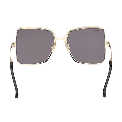 Front-facing view of the MaxMara MM0070H 32A sunglasses featuring a signature geometric frame and high-polish finish, captured in a clean, professional studio environment.