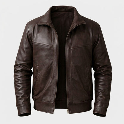 Men’s Premium Genuine Brown Leather Jacket – Timeless Real Hide Outerwear